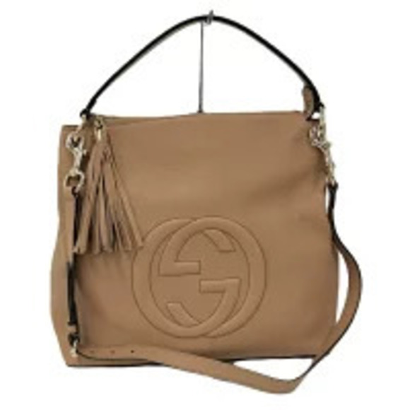Gucci Handbags - GUCCI Shoulder Bag Soho Interlocking GG Leather Brown